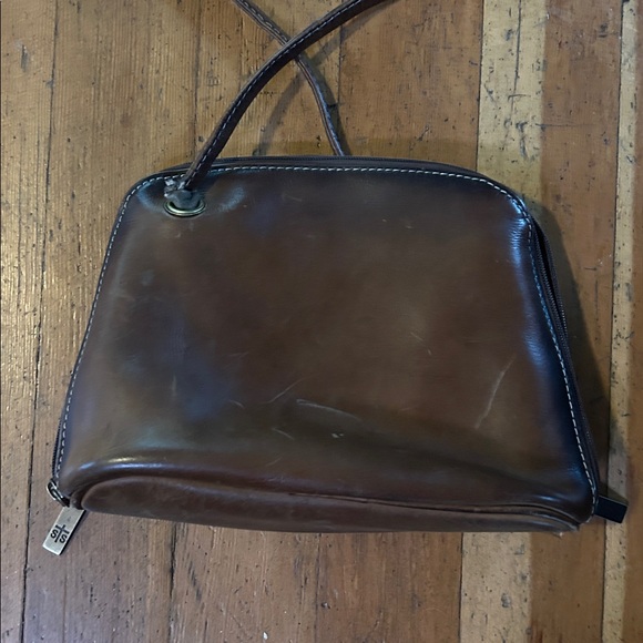 Women's STS Ranchwear brown genuine leather baroness classic crossbody bag purse - Picture 7 of 8